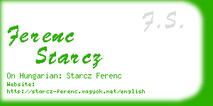 ferenc starcz business card